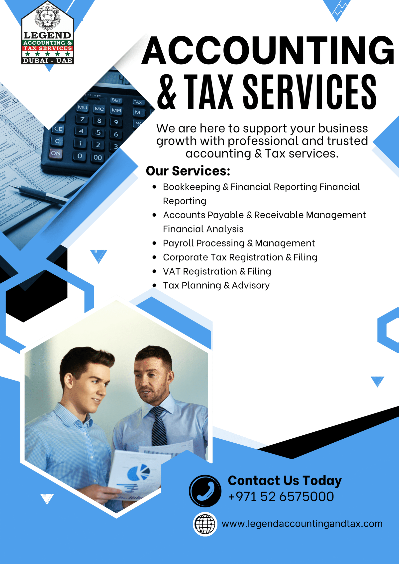 Expert VAT and Corporate Tax registration, filing, and reporting services in Dubai